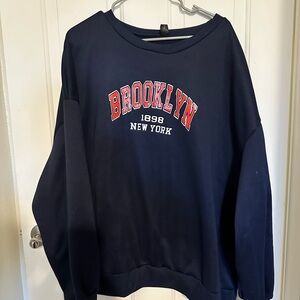SHEIN 4x Navy Blue BROOKLYN sweatshirt oversized